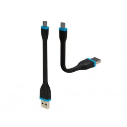 Cordon réversible Usb A mâle vers Micro Usb mâle 12cm