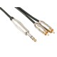 Cordon audio jack stéréo 6.35mm mâle, RCA mâle 6m