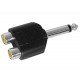 Adaptateur double RCA femelle vers jack 6.35 mm mâle mono