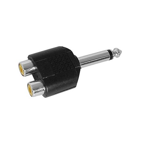 Adaptateur double RCA femelle vers jack 6.35 mm mâle mono