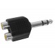 Adaptateur double RCA femelle vers jack 6.35 mm mâle stéréo