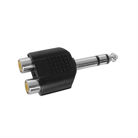 Adaptateur double RCA femelle vers jack 6.35 mm mâle stéréo