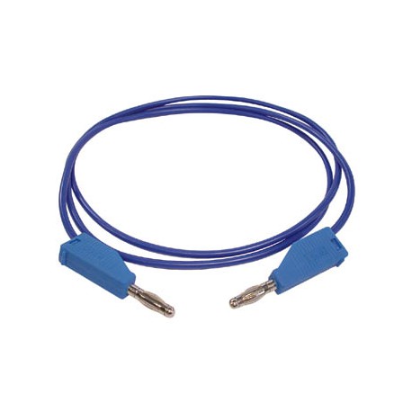 Cordon de mesure avec fiche banane 4mm bleu 1m