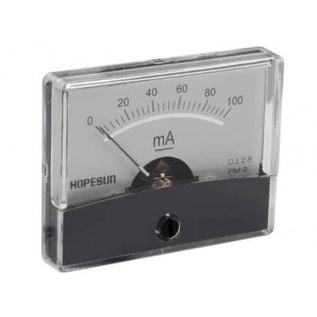 Ampèremètre 100mA CC analogique 60 x 47mm
