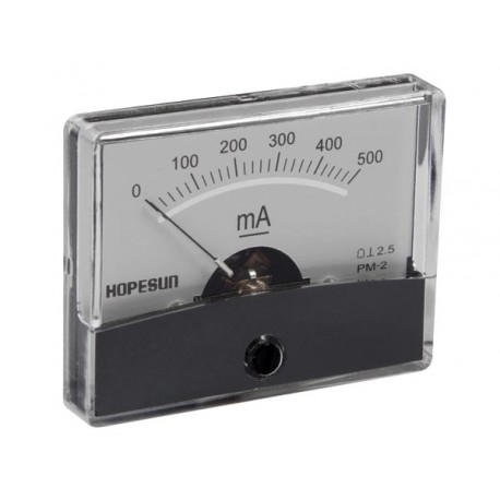 Ampèremètre 500mA CC analogique 60 x 47mm