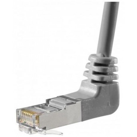 Cordon RJ45 0.3m coudé haut Cat5 blindé F/UTP gris