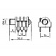 Embase Jack 6.35 stéréo femelle avec coupure