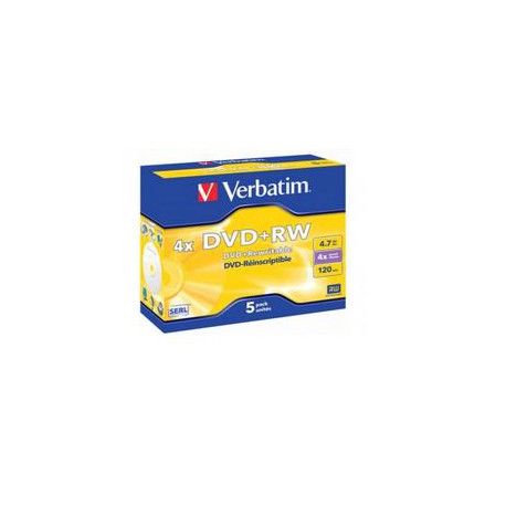 Pack de 5 DVD+RW 4.7 GB Verbatim