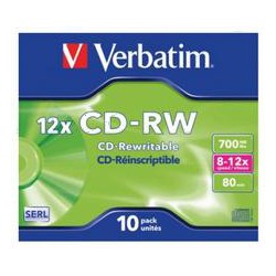 Pack de 10 CD-RW 700 Mo Verbatim