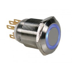 Bouton poussoir diamètre 22mm acier inox