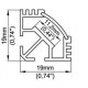 Profilé angle 45° en aluminium pour led