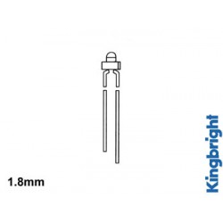 Led 1.8mm standard Rouge diffusant