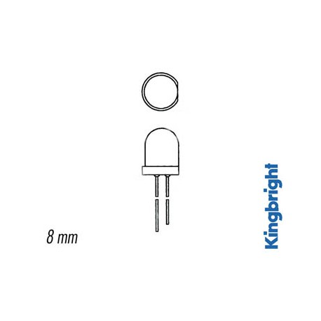 Led 8mm standard diffusant