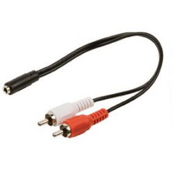 Adaptateur double RCA mâle vers jack 3.5 mm femelle