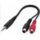 Adaptateur double RCA femelle vers jack 3.5 mm mâle