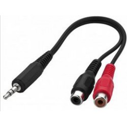 Adaptateur double RCA femelle vers jack 3.5 mm mâle