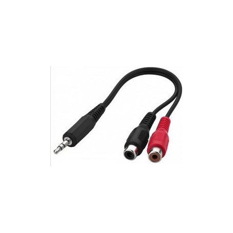 Adaptateur double RCA femelle vers jack 3.5 mm mâle