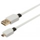 Cordon Usb 2.0 A mâle, micro usb A 1m blanc