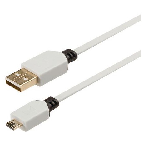 Cordon Usb 2.0 A mâle, micro usb A 1m blanc