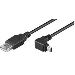 Cordon Usb 2.0 A mâle, mini usb B coudé 1.8m