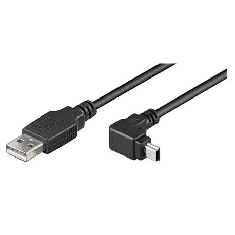 Cordon Usb 2.0 A mâle, mini usb B coudé 1.8m