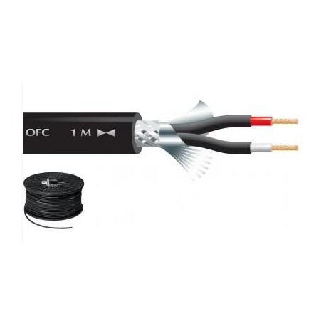 Câble double blindage 2 x 0.24mm² audio, noir