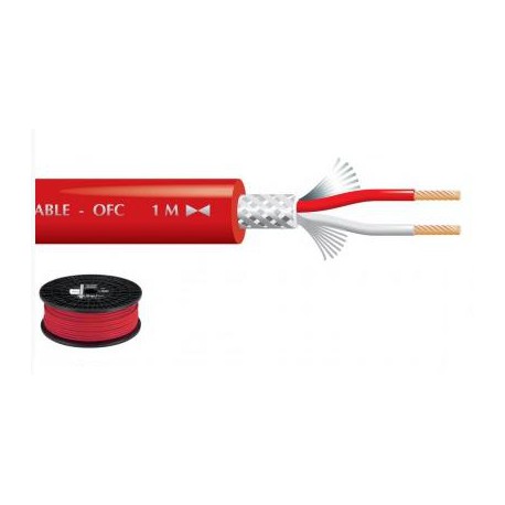 Câble blindé 2 x 0.22mm² audio, rouge