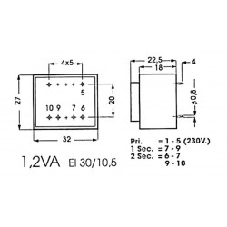 Transformateur moulé 1.2VA