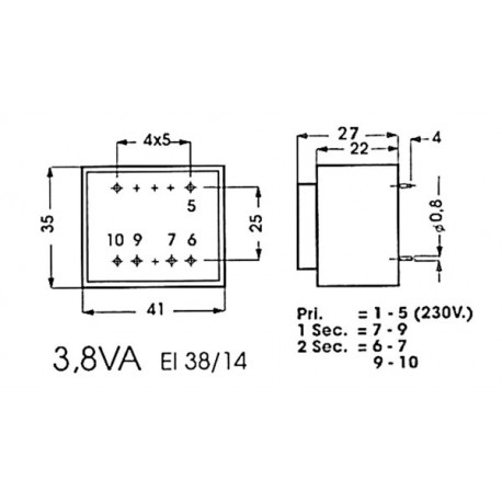 Transformateur moulé 3.8VA