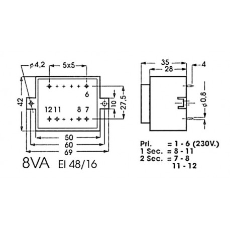 Transformateur moulé 8VA