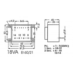 Transformateur moulé 18VA