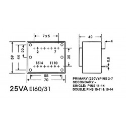 Transformateur moulé 25VA