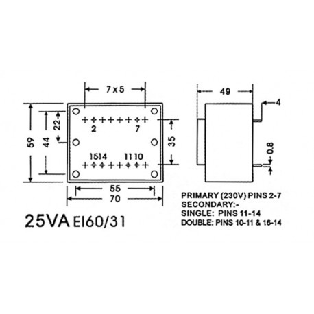 Transformateur moulé 25VA