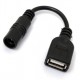 Cordon Usb femelle vers fiche CC 2.1X5.5mm femelle