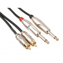 Cordon audio jack 6.35mm mâle, RCA mâle 5m