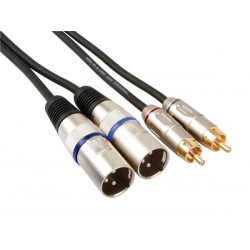 Cordon audio XLR mâle, RCA mâle 1m