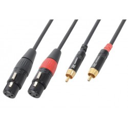 Cordon audio XLR femelle, RCA mâle 3m