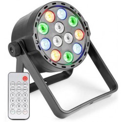 Projecteur PAR plat Led 12x1W RGB DMX autonome