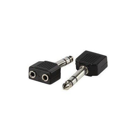 Adaptateur jack 3.5mm femelle X2, jack 6.35mm stéréo mâle