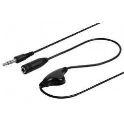 Cordon audio jack stéréo 3.5mm mâle 1m avec réglage de volume