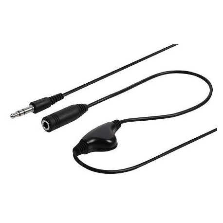 Cordon audio jack stéréo 3.5mm mâle 1m avec réglage de volume