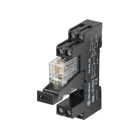 Relais 12Vdc 2RT avec support rail din