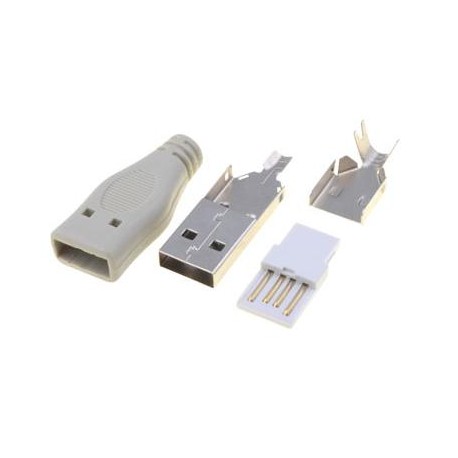 Fiche USB type A mâle à souder