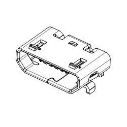 Embase micro-usb cms, avec fixation traversante