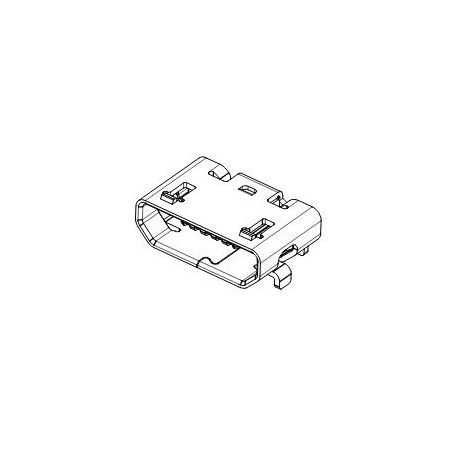 Embase micro-usb cms, avec fixation traversante