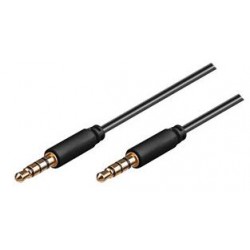 Cordon audio jack stéréo + micro 3.5mm 3m mâle