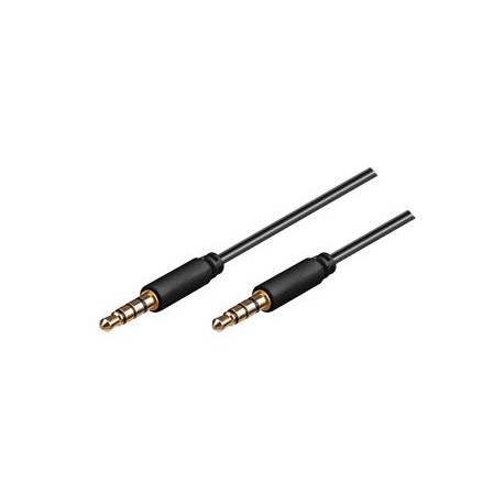 Cordon audio jack stéréo + micro 3.5mm 3m mâle