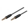 Cordon audio jack stéréo + micro 3.5mm 3m mâle