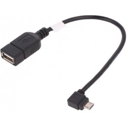 Cordon OTG Usb A femelle vers Micro Usb mâle coudé 0.15m