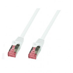 Cordon RJ45 1m Cat6 blindé F/FTP blanc